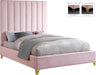 Via Pink Velvet Queen Bed - Royal Furniture & Gifts (MI) - Multi Location