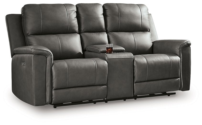 Bleckley Power Reclining Loveseat with Console - Royal Furniture & Gifts (MI) - Multi Location