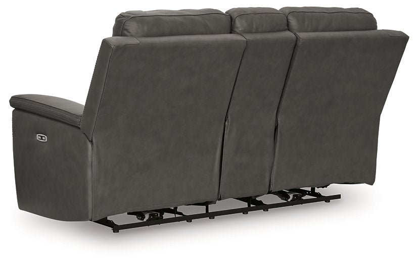 Bleckley Power Reclining Loveseat with Console - Royal Furniture & Gifts (MI) - Multi Location