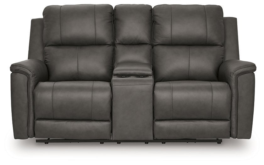 Bleckley Power Reclining Loveseat with Console - Royal Furniture & Gifts (MI) - Multi Location