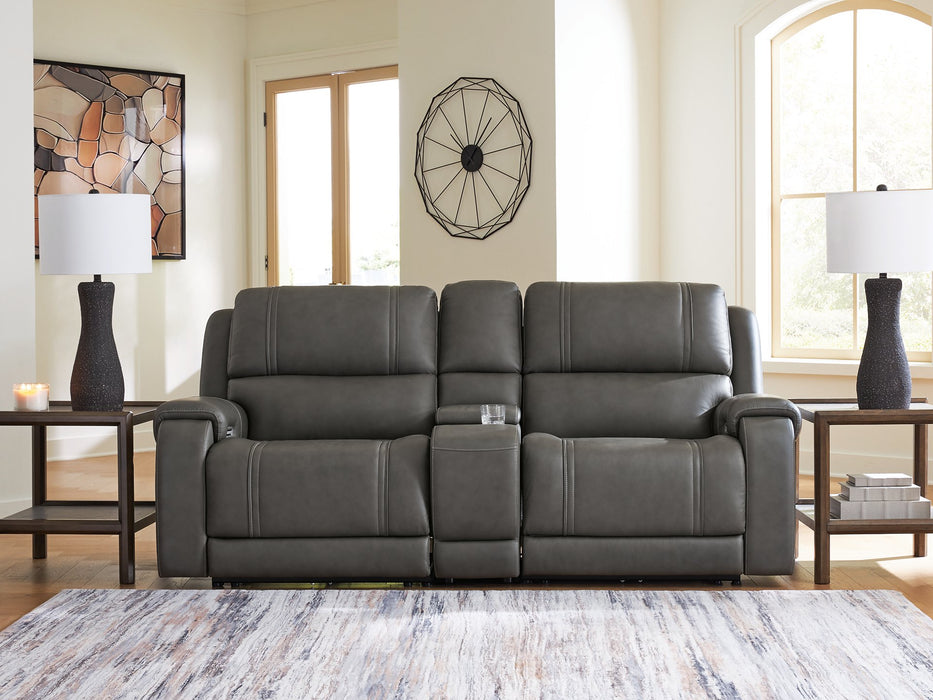 5Z - Pittson Power Reclining Sectional Loveseat with Console - Royal Furniture & Gifts (MI) - Multi Location