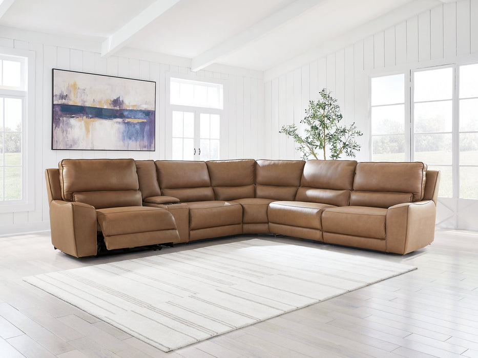 DeepWakes Reclining Sectional with Storage Console - Royal Furniture & Gifts (MI) - Multi Location