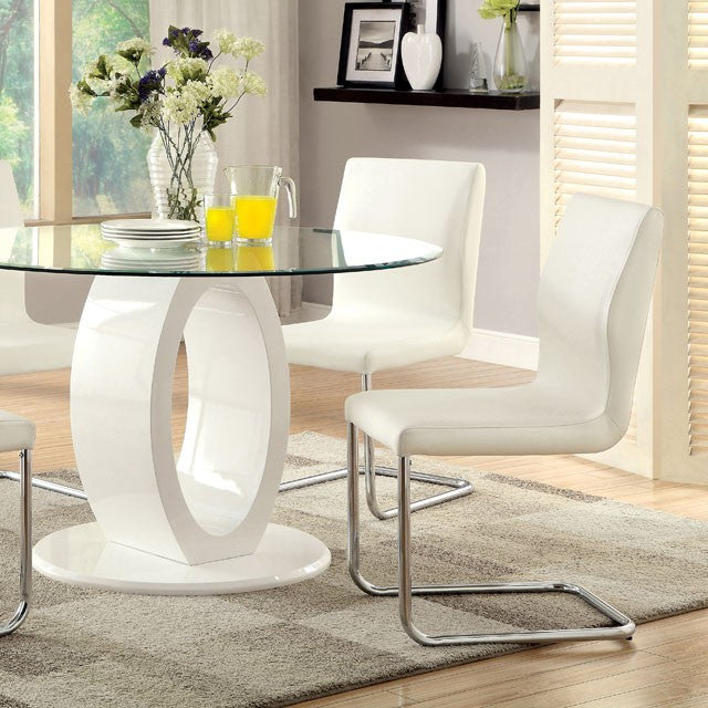 LODIA I White Round Table - Royal Furniture & Gifts (MI) - Multi Location