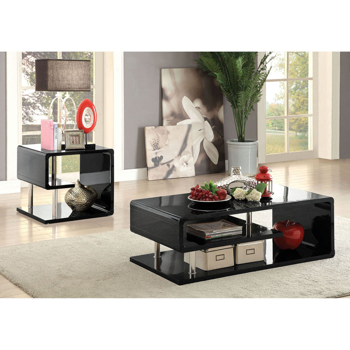 Ninove Black/Chrome End Table - Royal Furniture & Gifts (MI) - Multi Location