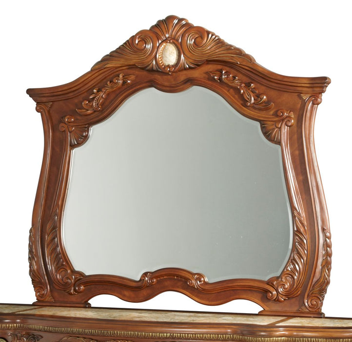 AICO Cortina Mirror in Honey Walnut - Royal Furniture & Gifts (MI) - Multi Location