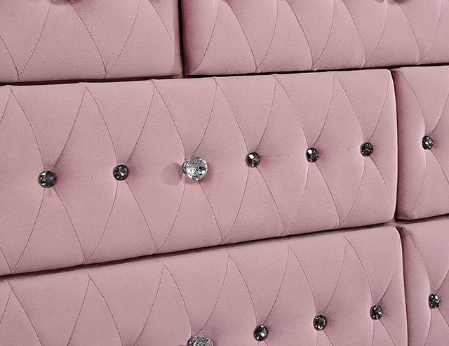 Zohar Queen & Twin Bed Black, Grey, & Pink