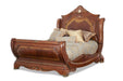 AICO Cortina King Sleigh Bed in Honey Walnut - Royal Furniture & Gifts (MI) - Multi Location