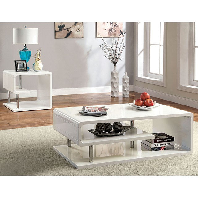 Ninove I White/Chrome Coffee Table - Royal Furniture & Gifts (MI) - Multi Location