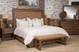 Aico Carrollton Queen Panel Bed with Fabric Insert in Rustic Ranch - Royal Furniture & Gifts (MI) - Multi Location