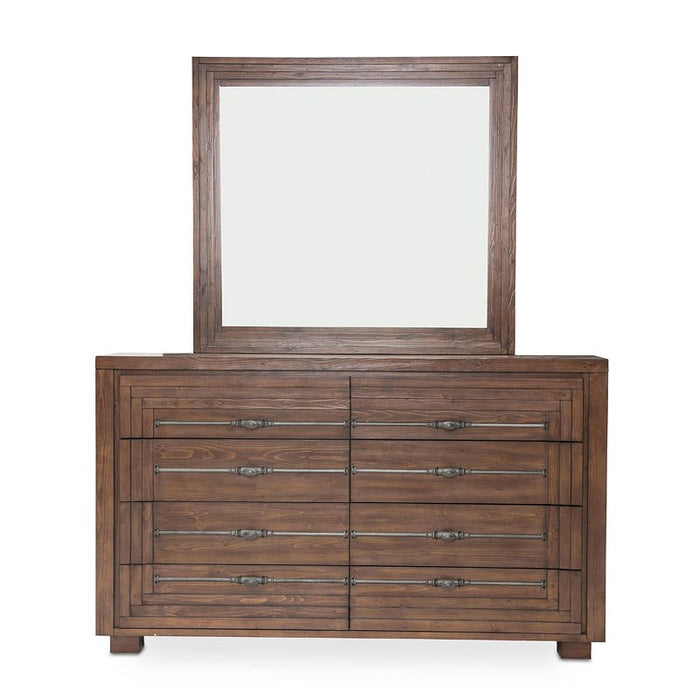 Aico Carrollton Mirror in Rustic Ranch - Royal Furniture & Gifts (MI) - Multi Location