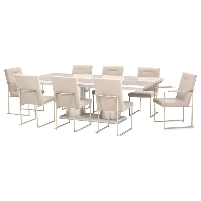 AICO Marin Double Pedestal Table in Greige