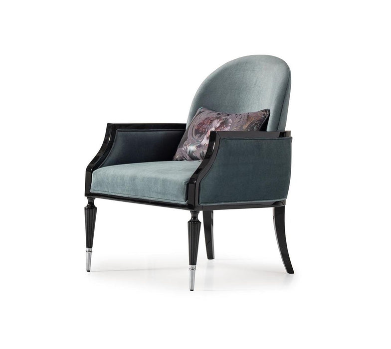 AICO La Francaise Accent Chair in Azure/Black - Royal Furniture & Gifts (MI) - Multi Location