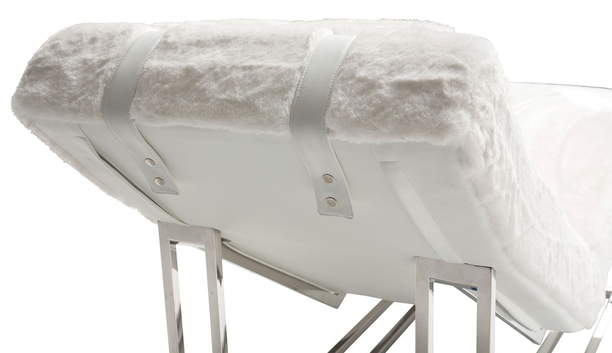 Aico Furniture Trance Upholstered Chaise in White TR-ASTRO41-MST-13 - Royal Furniture & Gifts (MI) - Multi Location