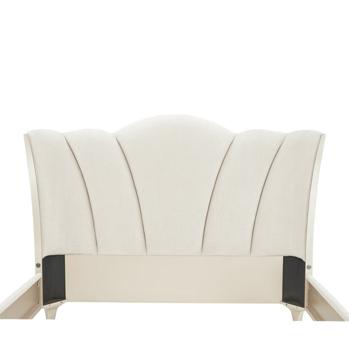 AICO Furniture La Marisia California King Upholstered Platform Bed in Creamy Pearl